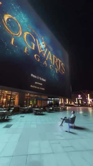 Game Screen on Facade in a fake-out-of-home ad of PlayStation
