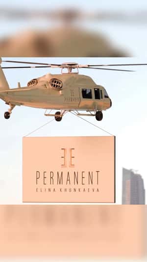Giant Woman Groomed with Makeup in a fake-out-of-home ad of Elle Permanent