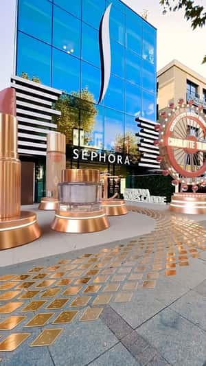 Charlotte Tilbury Oversized Products in fake-out-of-home ad of Sephora