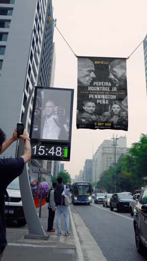 Giant Poster in Brazil fake out of home ad of UFC