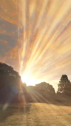 Golden Light Emanates from the Sun in a fake-out-of-home ad of Astrid & Miyu