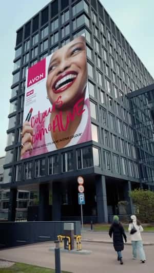 Billboard Flips into Catalogue Pages in a fake-out-of-home ad of Avon