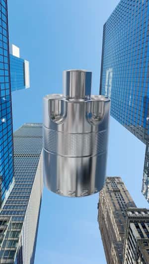 Perfume Bottle Flying Over NYC in a fake-out-of-home ad of Azzaro