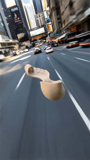 Sandal Travels Across the City in a fake-out-of-home ad of Balenciaga