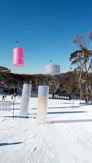 Fenty Skin Products Ski Resort in fake-out-of-home ad of Sephora