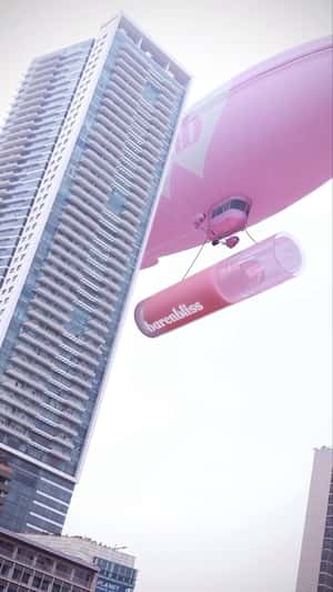 Airship Drops Lip Tint in a fake-out-of-home-ad of Barenbliss
