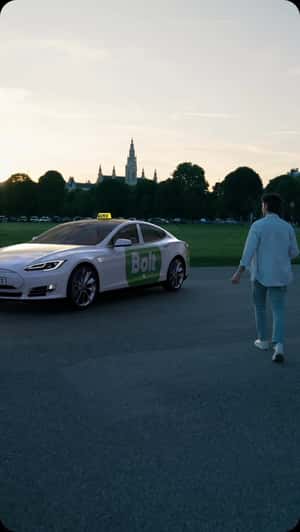 Hologram Taxi from Phone Comes to Life in a fake-out-of-home ad from Bolt
