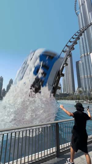 Train Roller Coaster Ride in Burj Khalifa in a fake-out-of-home ad of Botim