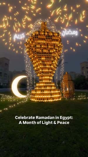 Stacked Lanterns Light Up in a fake-out-of-home ad of Cairo Spots