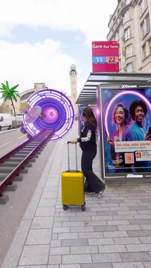 Train Surfaces from Portal in a fake-out-of-home ad of Caisse d'Epargne
