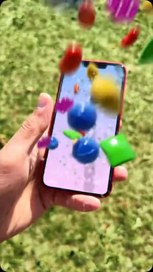 Candies Jump Out of Phone Screen in a fake-out-of-home ad of Candy Crush