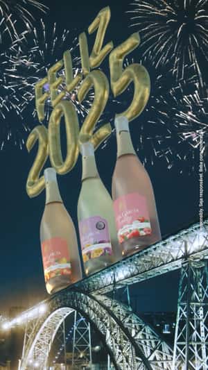 Wines Land at the Bridge in a fake-out-of-home ad of Casal Garcia