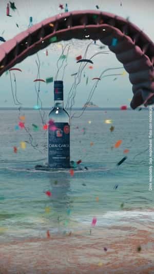 Wine Paragliders Fly Above the Bay in a fake-out-of-home ad of Casal Garcia