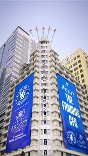 Airshow Unleashes Team Color in a fake-out-of-home ad of Chelsea FC