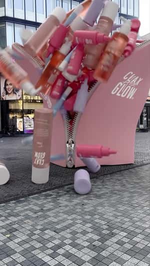 Case Unzips Beauty Products in a fake-out-of-home ad of Clay and Glow