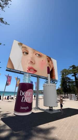 Giant Lip Tint fake out of home ad of Benefit Cosmetics