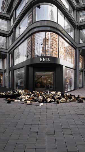 Crocs Lands at Store Front in a fake-out-of-home ad of END.