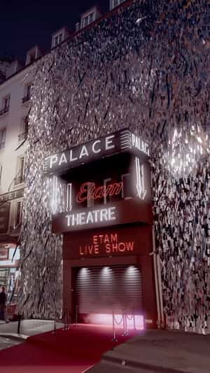 Facade Adorned with Silver Strips in a fake-out-of-home ad of Etam