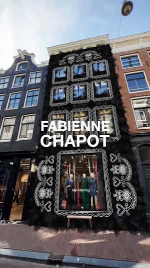 Embroidery-Patterned Store Facade in a fake-out-of-home ad of Fabienne Chapot