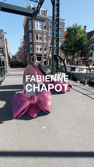 Bow Inflates on Glittered Shoes in a fake-out-of-home ad of Fabienne Chapot