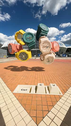 Watches Duplicates at Stadium in a fake-out-of-home ad of Deka