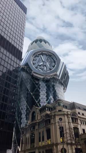 Gherkin Wears a Watch in a fake-out-of-home ad of G-SHOCK