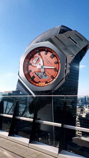 Skyscraper Wearing a Watch in a fake-out-of-home ad of G-SHOCK