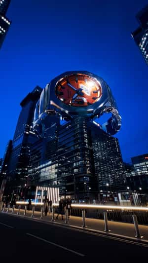 Watch Installation Above the Building in a fake-out-of-home ad of G-SHOCK