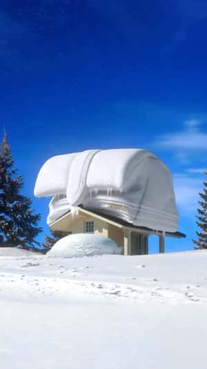 Bag Covered in Snow in fake-out-of-home ad of Jacquemus