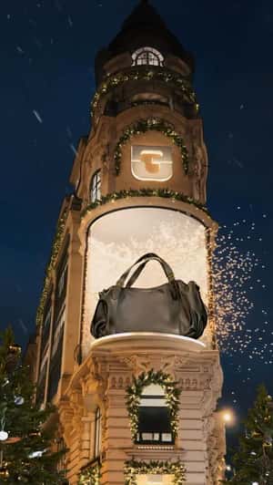 Building Facade Reveals Handbag in a fake-out-of-home ad of Gerard Darel
