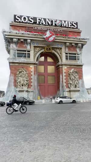 Landmark Turned into Headquarters in a fake-out-of-home ad of Sony Pictures
