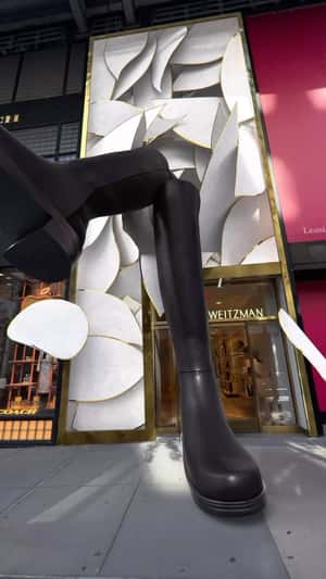 Big Black Boots in fake-out-of-home ad of Stuart Weitzman