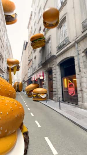 Burgers Spotted Outside the Restaurant in a fake-out-of-home ad of Goiko