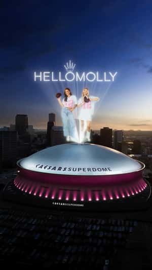 Stadium Projects Holographic Models in a fake-out-of-home ad of Hello Molly