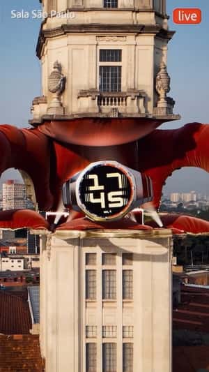 Smartwatch Clock Tower in a fake-out-of-home ad of Huawei