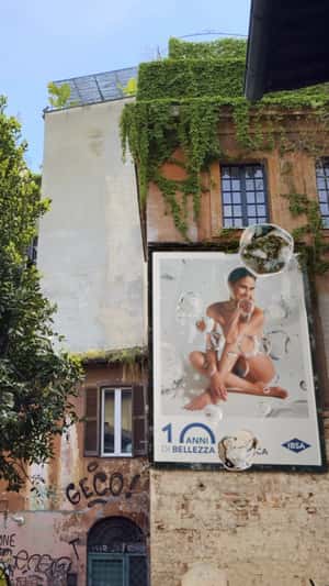 Liquid Drops Float Out of Billboard in a fake-out-of-home ad of IBSA