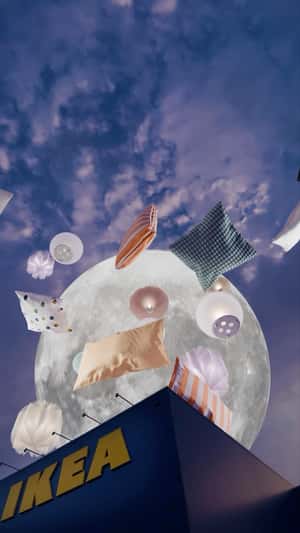 Beddings Float into the Sky in a fake-out-of-home ad of IKEA
