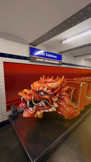 Dragon-themed Roller Coaster in a fake-out-of-home ad of Jardin d'Acclimatation