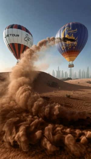 SUV Slides Over Sand Dunes in a fake-out-of-home ad of Jetour