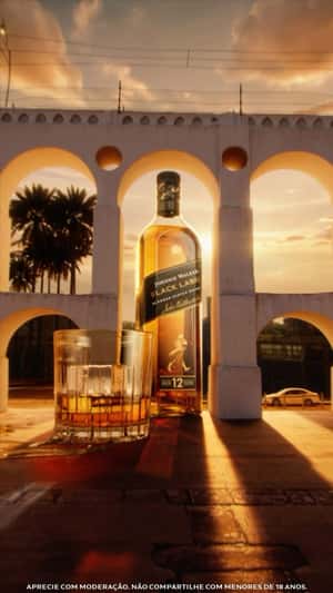 Drone Carries Ice Cube in a fake-out-of-home ad of Johnnie Walker