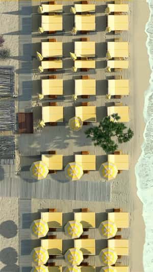 Yellow Umbrellas Unfurling in fake-out-of-home ad of Jacquemus