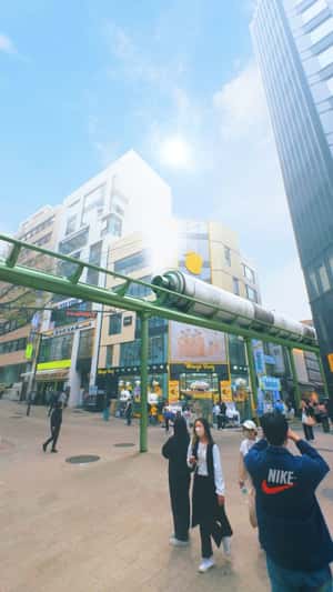 Mist Bottle Train on Railway in a fake-out-of-home ad of JUNG SAEM MOOL