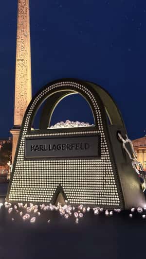 Diamonds Spill from Handbag in a fake-out-of-home ad of Karl Lagerfeld