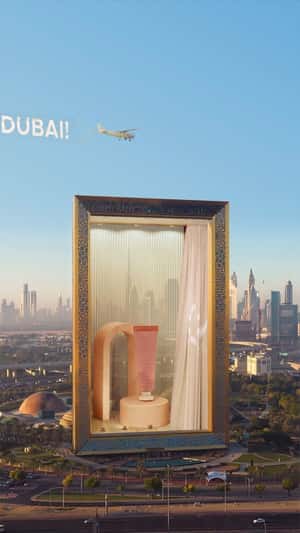 Cosmetics Unveiled at Dubai Frame in a fake-out-of-home ad of Kay Beauty by Katrina