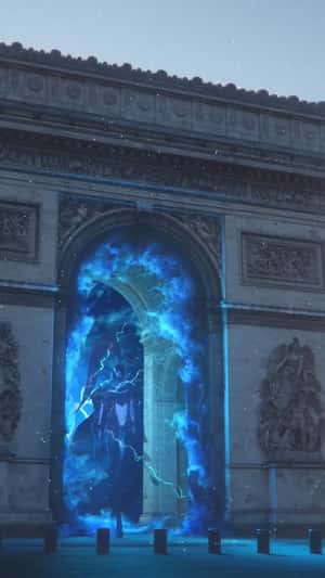 Armored Hero Appears from Portal in a fake-out-of-home ad of Kbooks