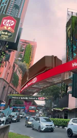Chocolate Train on Metro Rail in a fake-out-of-home ad of KitKat