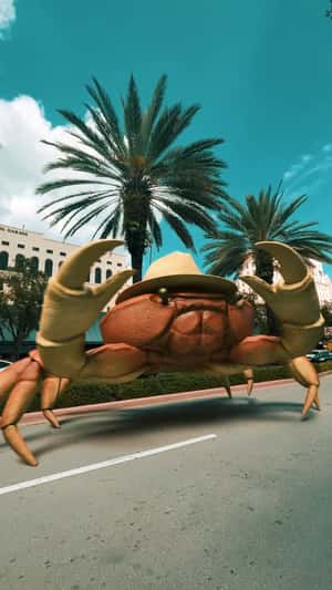 Crab Spotted Wearing a Hat in a fake-out-of-home ad of La Pata Gorda