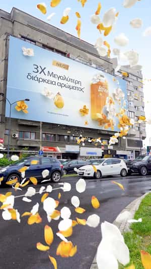 Billboard Overflows with Flowers in a fake-out-of-home ad of Lenor