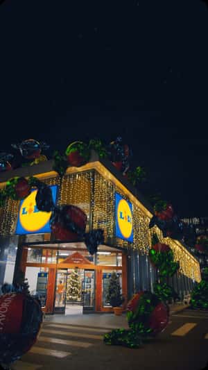 Candies Rain Down at Store in a fake-out-of-home ad of Lidl