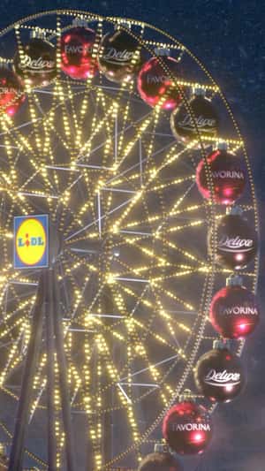 Ferris Wheel with Christmas Ornaments in a fake-out-of-home ad of Lidl